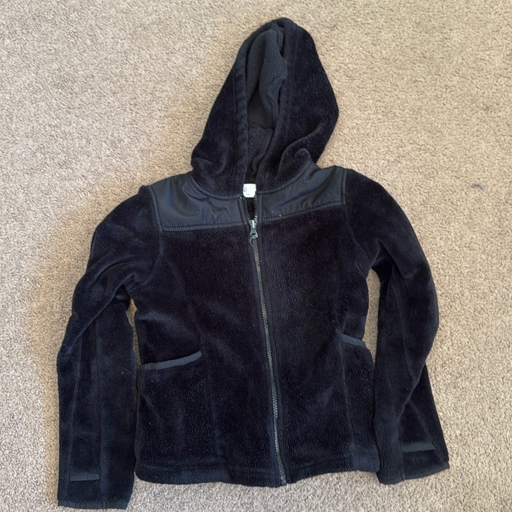 So small girls black fleece jacket